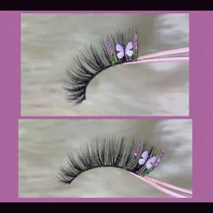 Ombré green purple glitter butterfly!