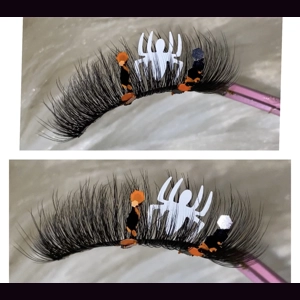 Orange black and white spider