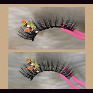 Orange and green simple fall lash