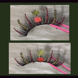 Gold burgundy green Fall lash