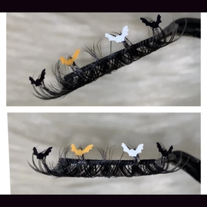 Curly Orange white and black bats