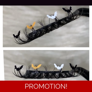 Curly Orange white and black bats