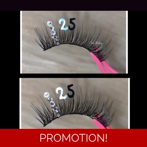 25 silver rhinestone new year lashes