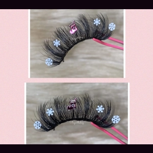 Pink stocking snow flake