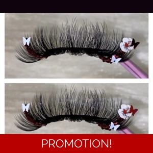 Burgundy flower butterfly glitter