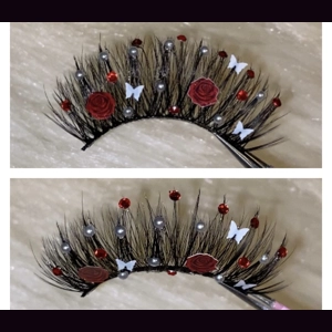 Rose pedal butterfly pearls