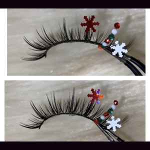 Red white and green snowflakes