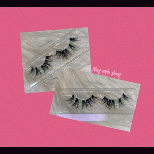 Lime green lash clusters