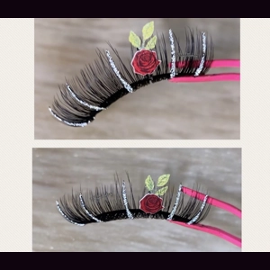 Silver glitter red roses