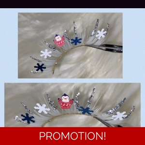 White snowy penguin Christmas