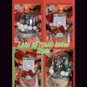 HOLIDAY GIFTCARD INSERT LASH SNOW GLOBE