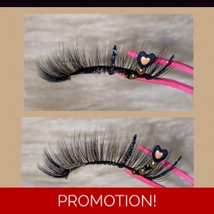 Black and gold rhinestone heart