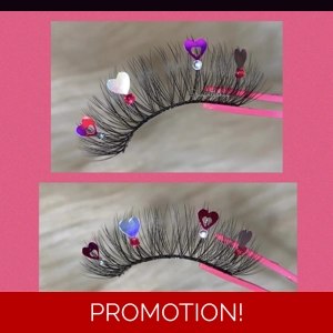 Pink and silver heart rhinestones