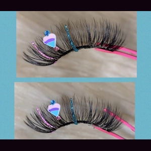 Blue and pink glitter heart