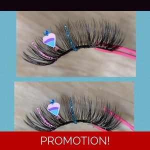 Blue and pink glitter heart