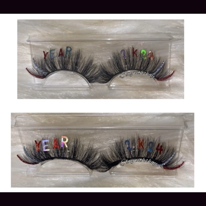 LEFT EYE: YEAR, RIGHT EYE:2k24 SILVER AND RED