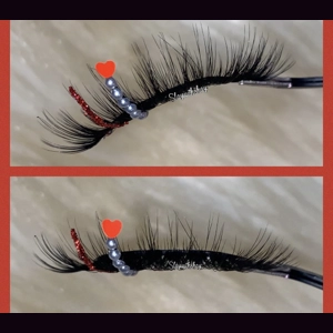 Red glitter pearl heart