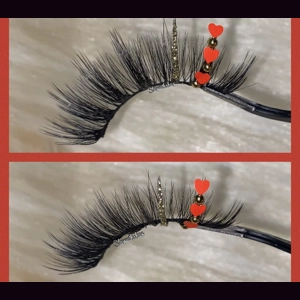 Red Heart and gold glitter love