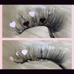 Light pink and gold heart & diamonds