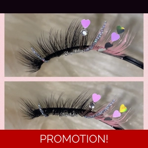 Pink and Disco glitter with silver and pink hearts