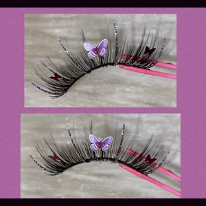 Purple glittering butterfly