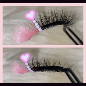 LIGHT PINK AND WHITE HEART RHINESTONE