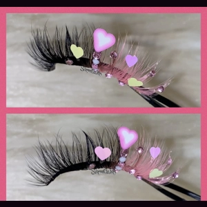 Light pink hearts and rhinestone lover