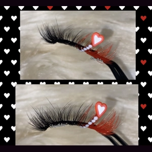 Red and white heart rhinestone