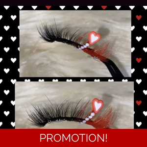 Red and white heart rhinestone