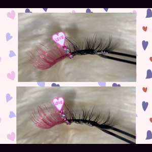 Hot pink love heart rhinestone