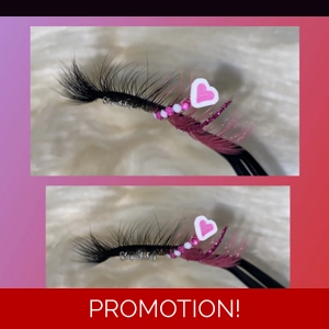 Hot pink and white heart rhinestone and hot pink glitter