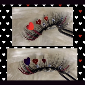 Red Holo heart and rhinestone