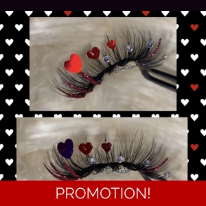 Red Holo heart and rhinestone