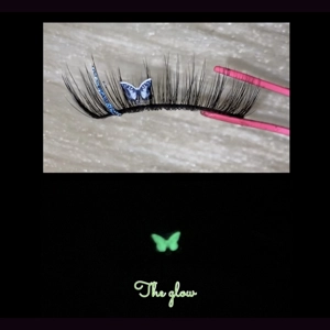 Blue glitter glow in the dark butterfly