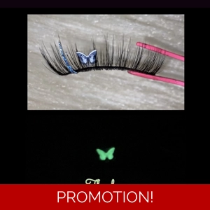 Blue glitter glow in the dark butterfly