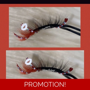 White lips & red heart rhinestone