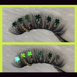 Green Lucky with gold rhinestone