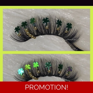 Green Lucky with gold rhinestone