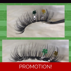 Gold & Green Lucky leaf & rhinestones