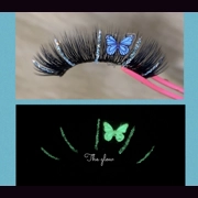 Glow in the dark blue butterfly glitter