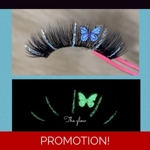 Glow in the dark blue butterfly glitter