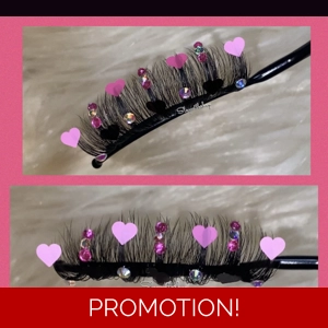 Hot pink top black bottom hearts and rhinestones