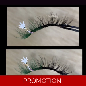 White leaf green lashes