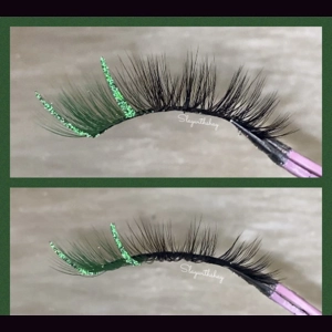 BRIGHT GREEN AND DIAMOND GLITTER GREEN