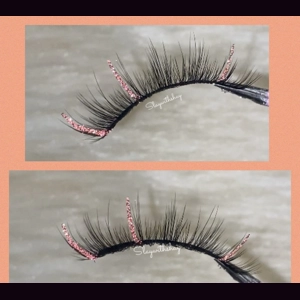 Peach orange Diamond glitter lash