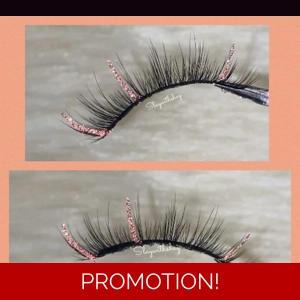 Peach orange Diamond glitter lash