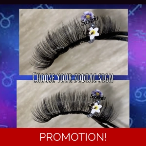 Purple floral zodiac lashes- CHOOSE YOUR ZODIAC