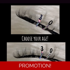 BIRTHDAY RHINESTONE LASHES-choose your age!