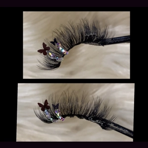 Black butterflies with ovalstones & rhinestones