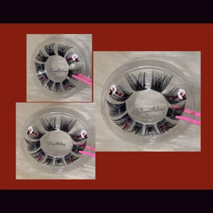 Burgundy flower butterfly lash cluster